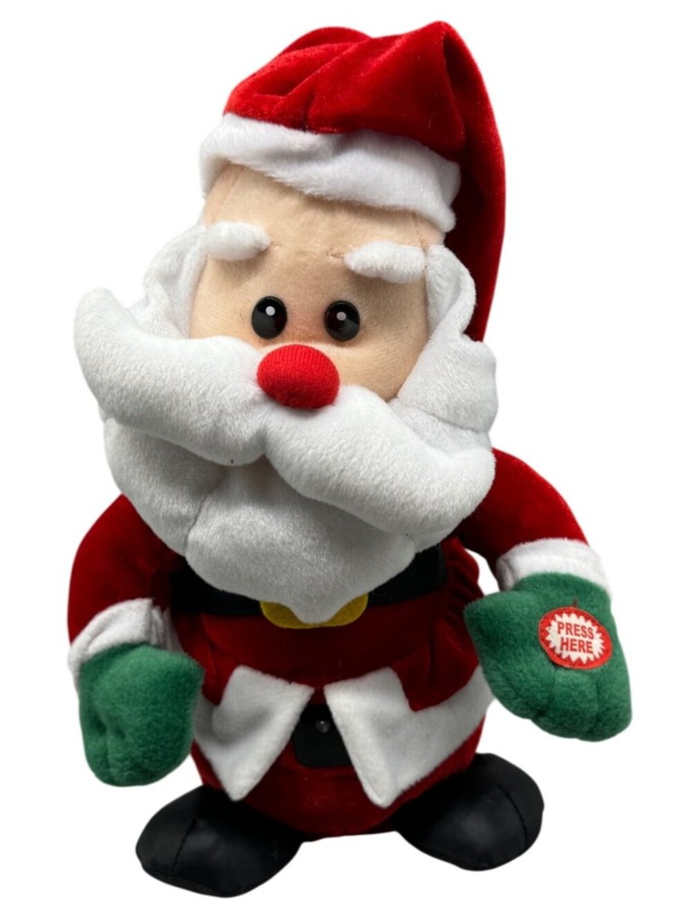 Christmas Holiday Animated Plush Santa Claus Toy With Press Here Button READ